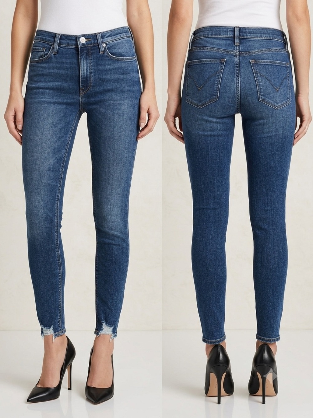 Hudson Jeans Barbara High Rise Distressed Raw Hem Size 25
